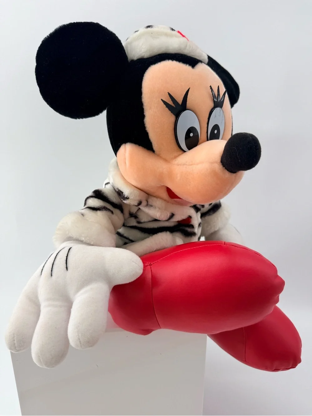 Disney Minnie Mouse Plush in Zebra Coat with Red Shoes